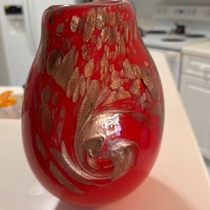 Murano like vaseRed/Gold